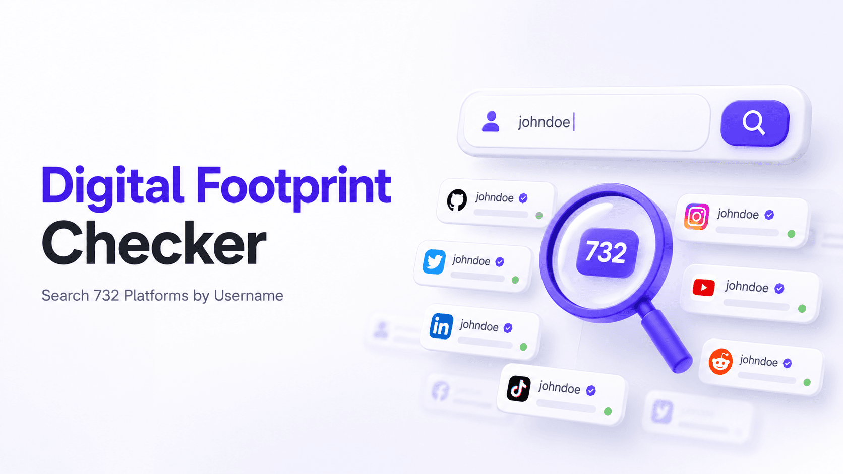 Free Digital Footprint Checker - Search 732 Platforms by Username